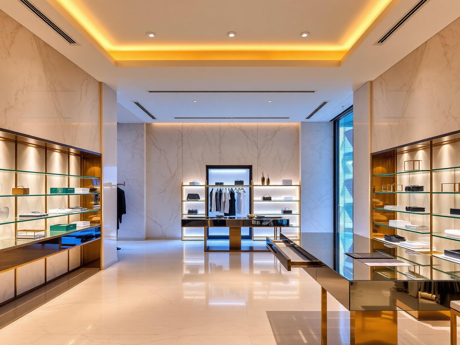 Commercial showroom interior design by ModarchX in Patna